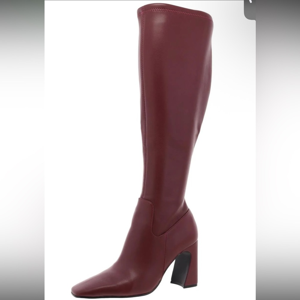 Steve Madden Lamarca Burgundy Faux Leather Knee-High Boots